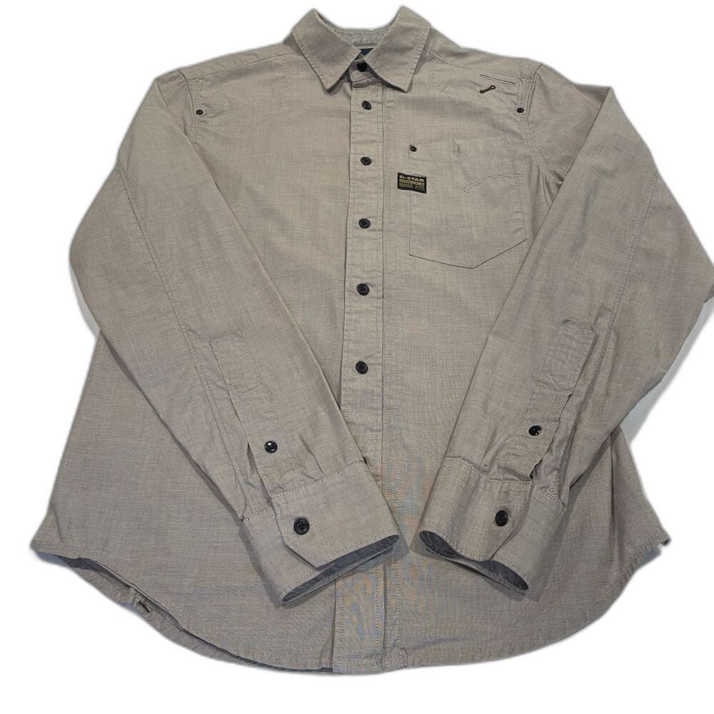 G-STAR MD RADAR Shirt Men Size M  Long Sleeve Roll Up Stretch